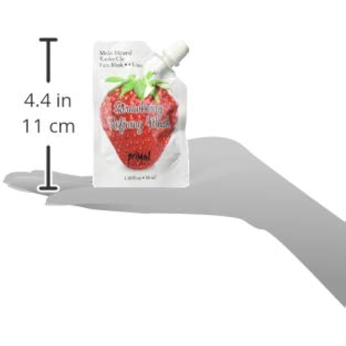 Primal Elements FACE MASK, CLAY MUD FACIAL TREATMENT, REDUCE PORES & TREAT BLACKHEADS, MULTI-USE PACKAGE, 1.18 OZ - STRAWBERRY REFINING - Image 2